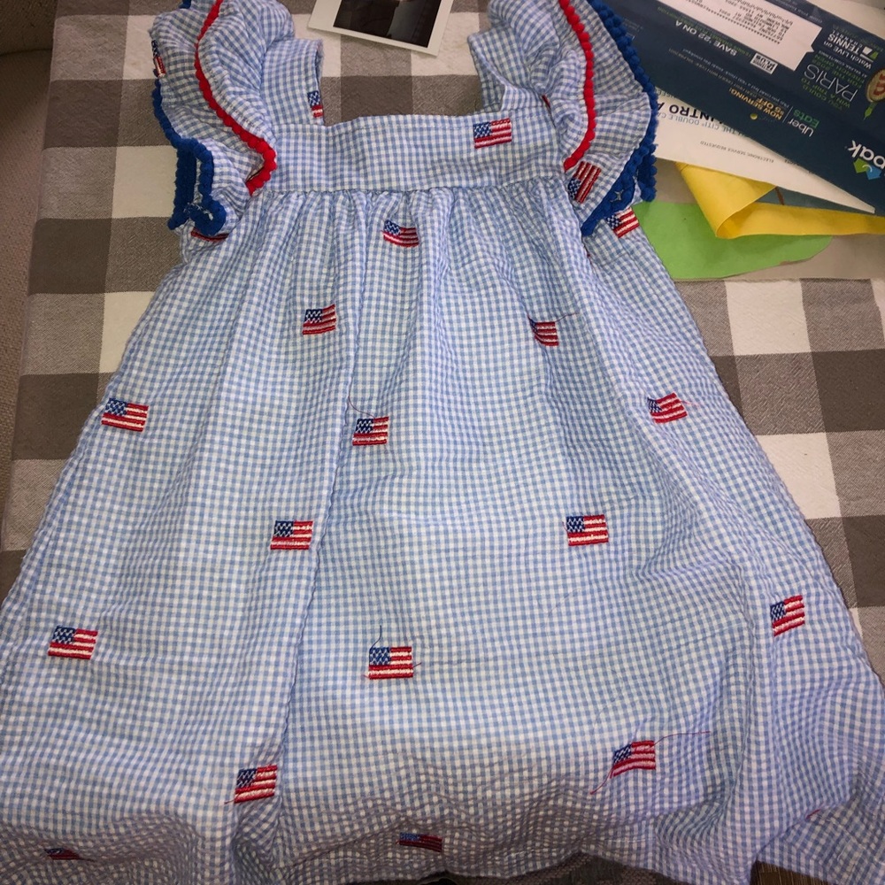 Toddler girls 4th of July dress - American flag